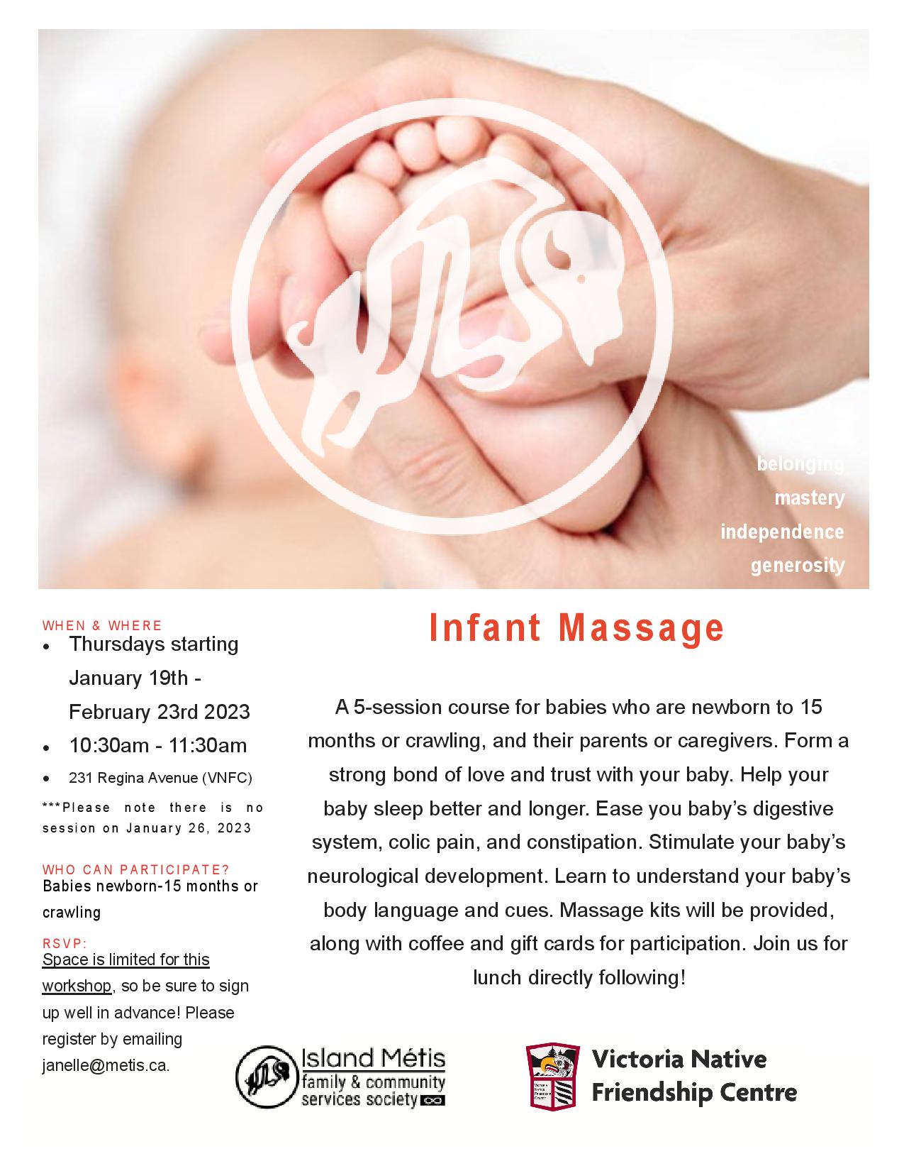 Infant Massage -January/February 2023 – Island Métis Family and ...